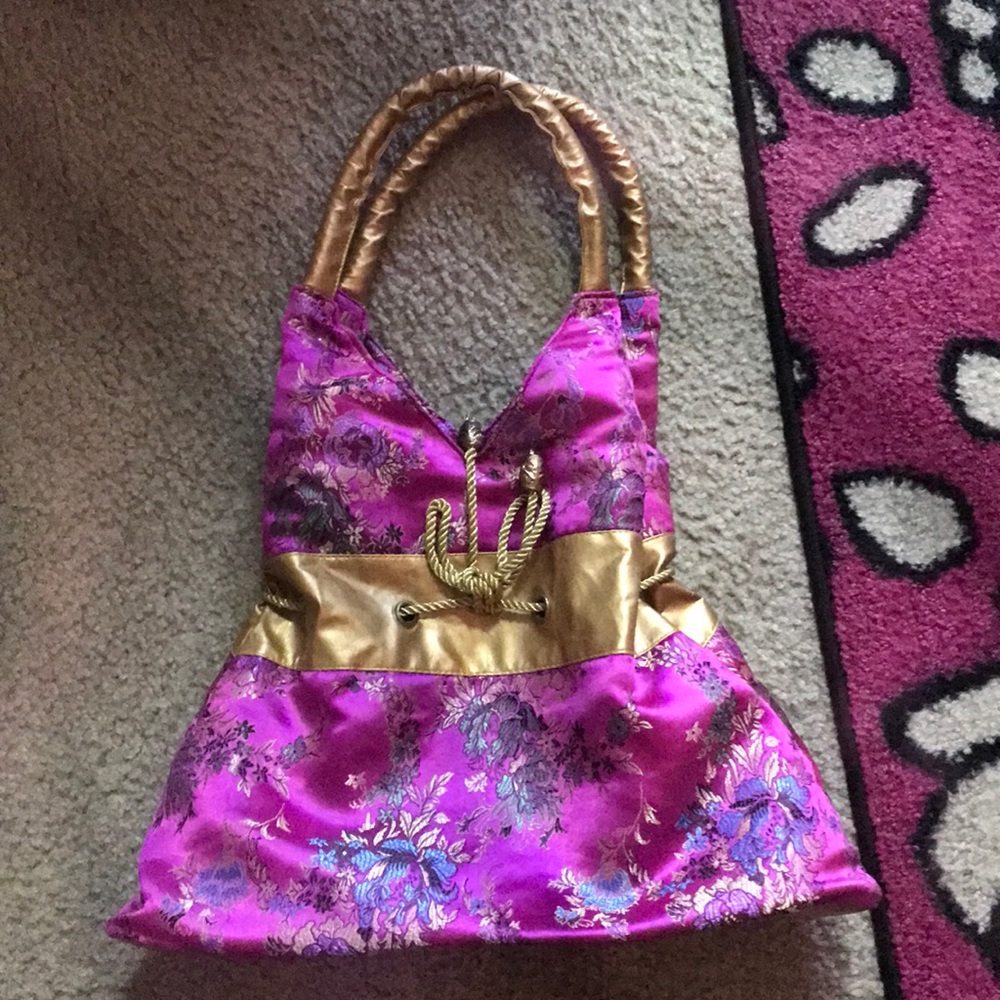 Satin japanese style handbag